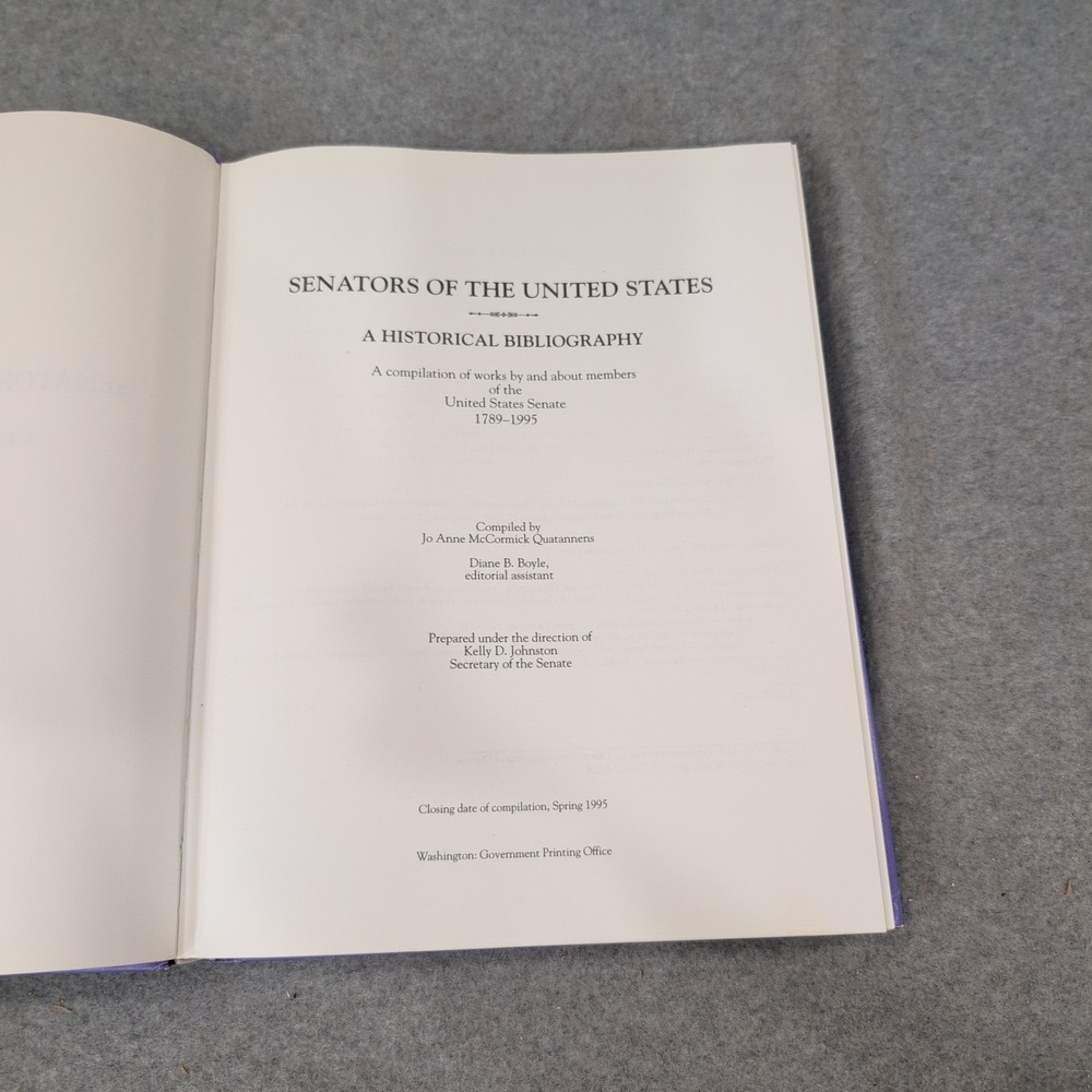 Senators of the United States A Historical Bibliography 1789-1995 Hardcover 1995 - Picture 5 of 6